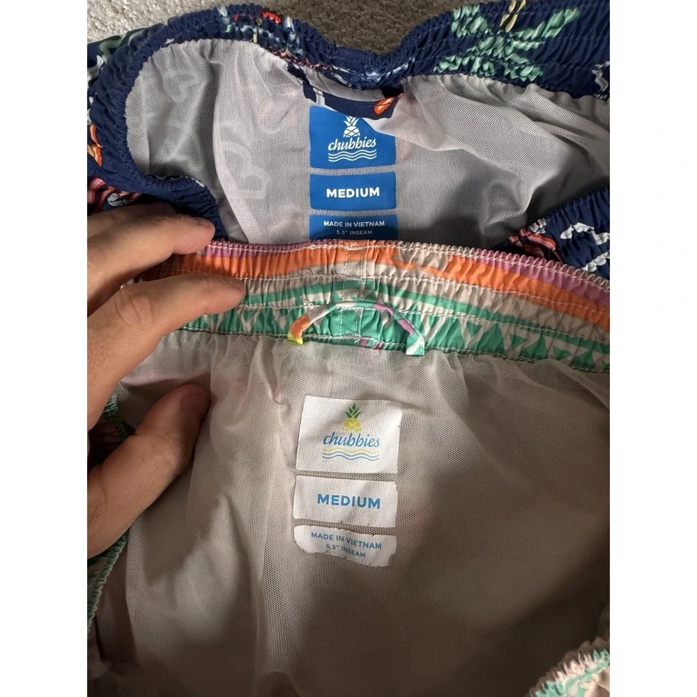 Lot‎ Of 2 Chubbies Swim Trunks Shorts Size M Pockets Drawstring Lined 5.5